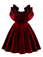 Amethyst Royale Ruffle Velvet Dress