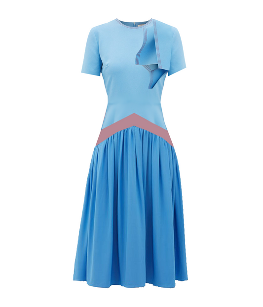 Isobail Accent Crepe and Cotton Flared Dress