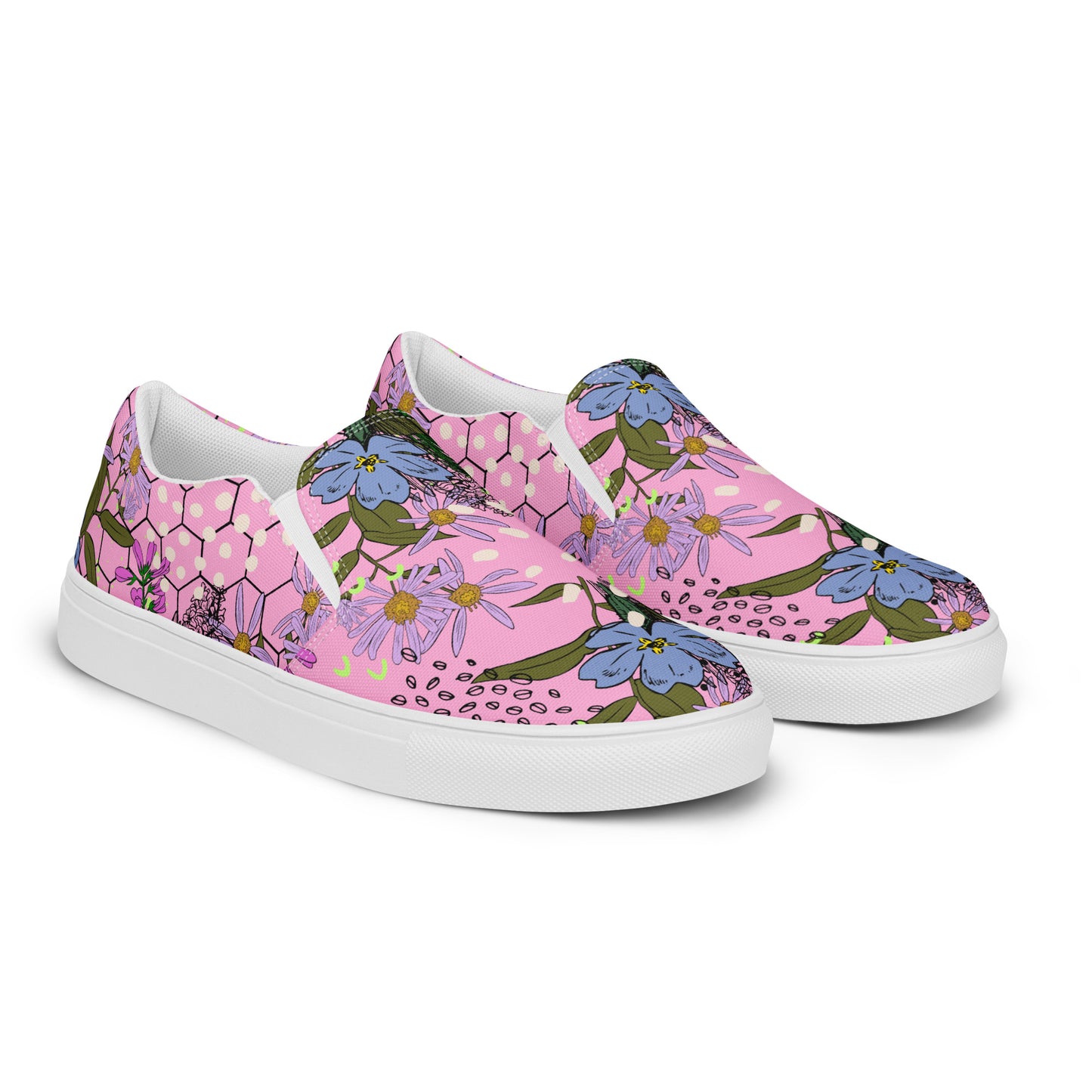 Coral Blossom Women’s slip-on canvas shoes