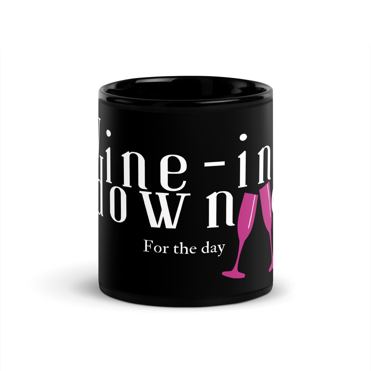 Wine-ing Down Black Glossy Mug