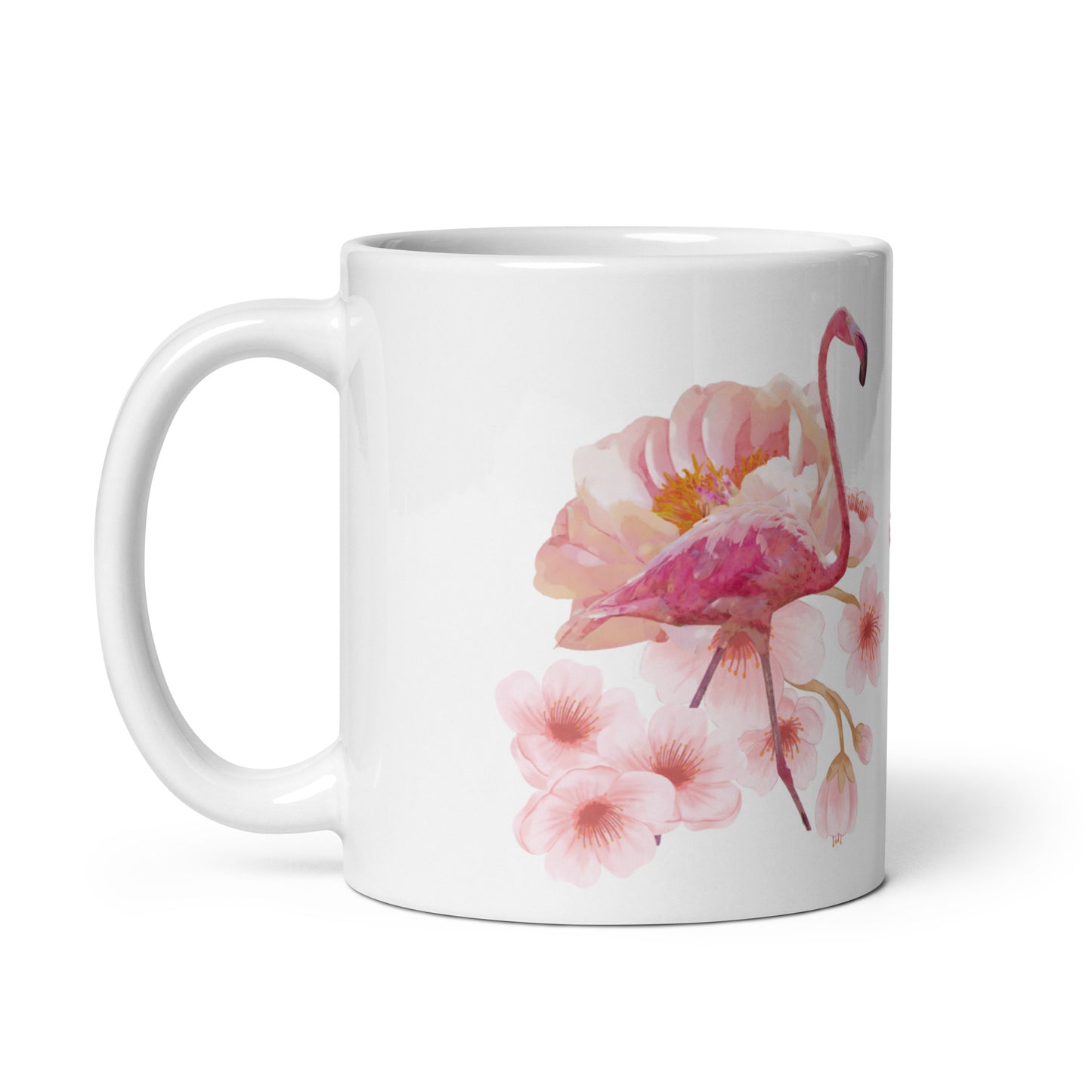 Flamingo White glossy mug