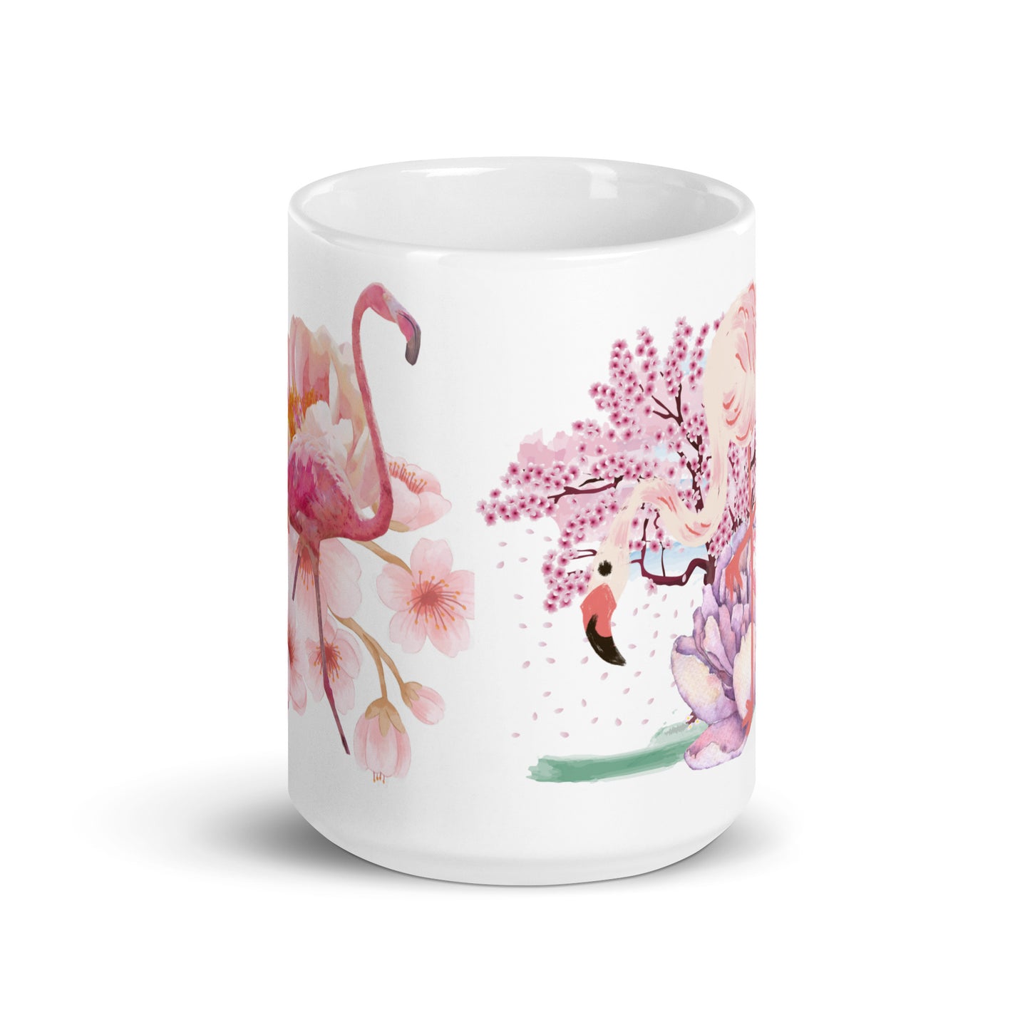 Mug brillant Flamingo White